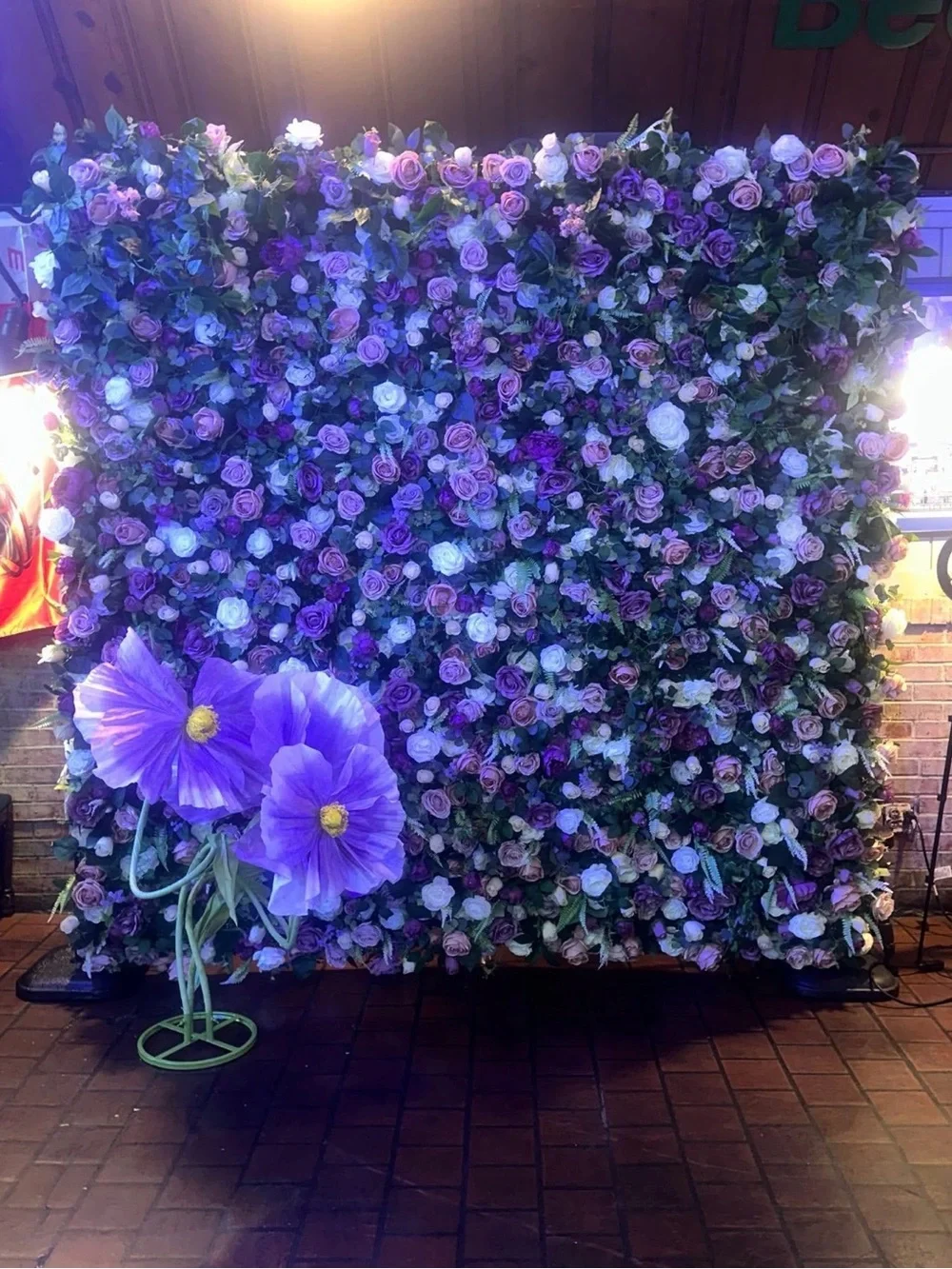 Decorative Rose Flower Wall Panel Backdrop - Pink & White